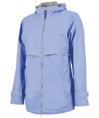 Monogrammed Ladies Rain Jacket - Periwinkle
