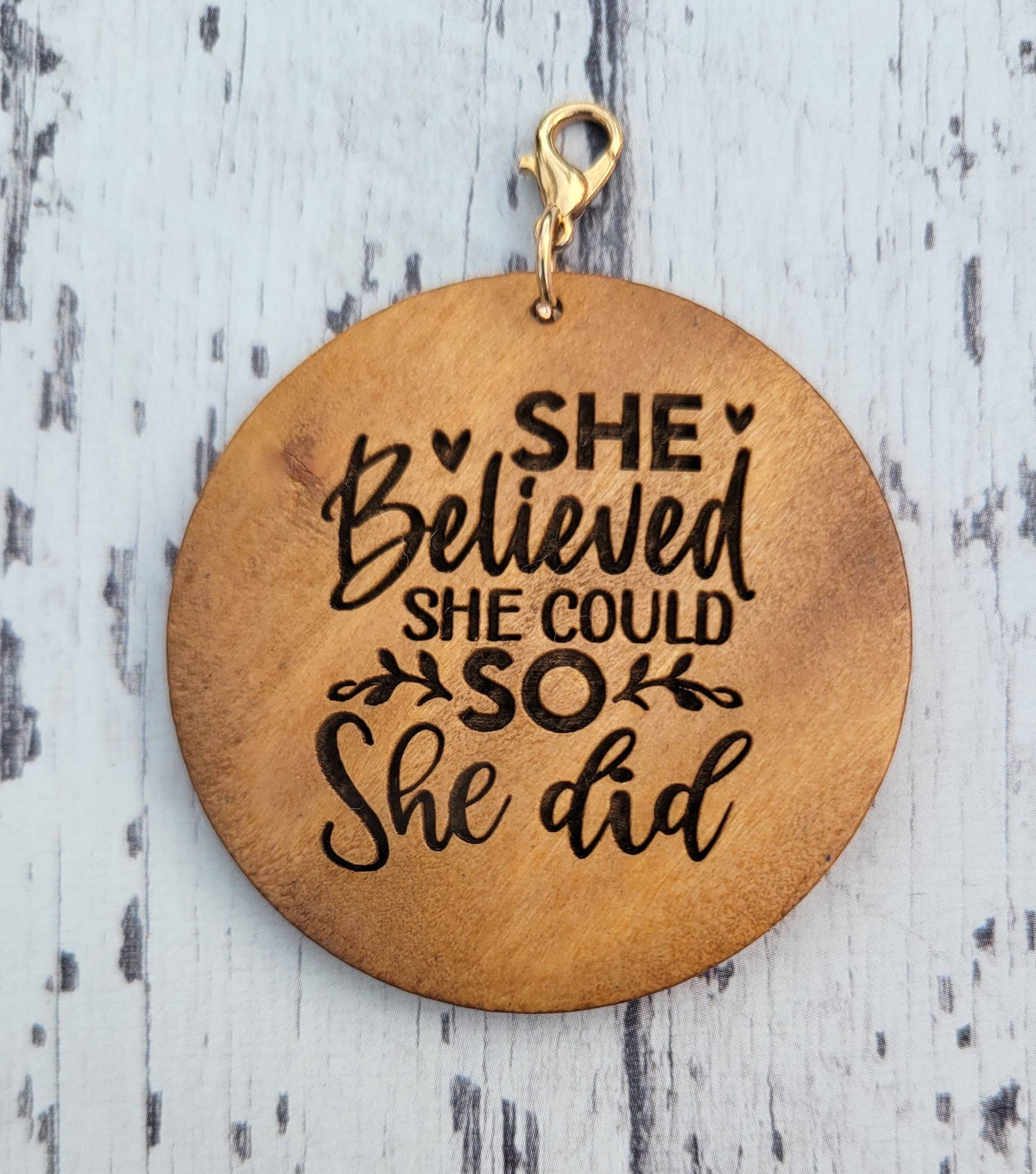 Keychain Disc | She Believed She Could