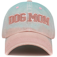 Dog Mom Ombre Color Vintage Washed Baseball Hat