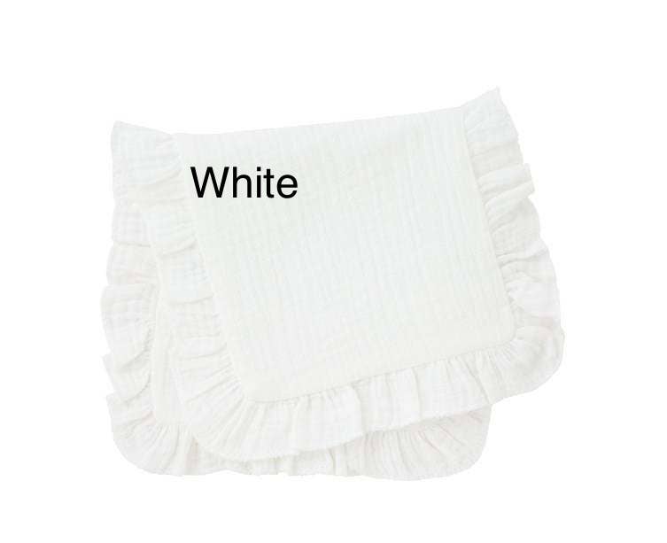 Monogrammed Muslin Ruffle Burp
