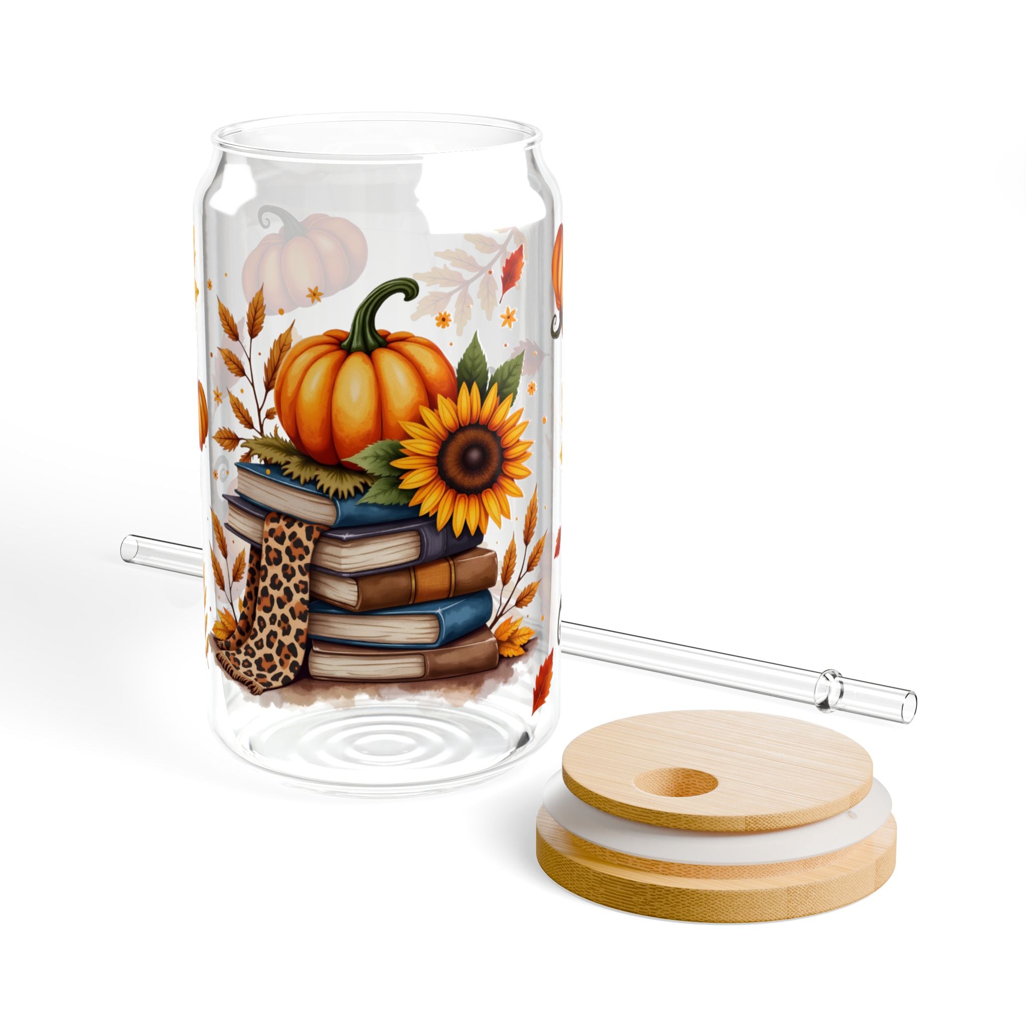 Bookish Fall 16oz Glass Can