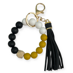 Wristlet Keychain | Game Day | Black & Gold