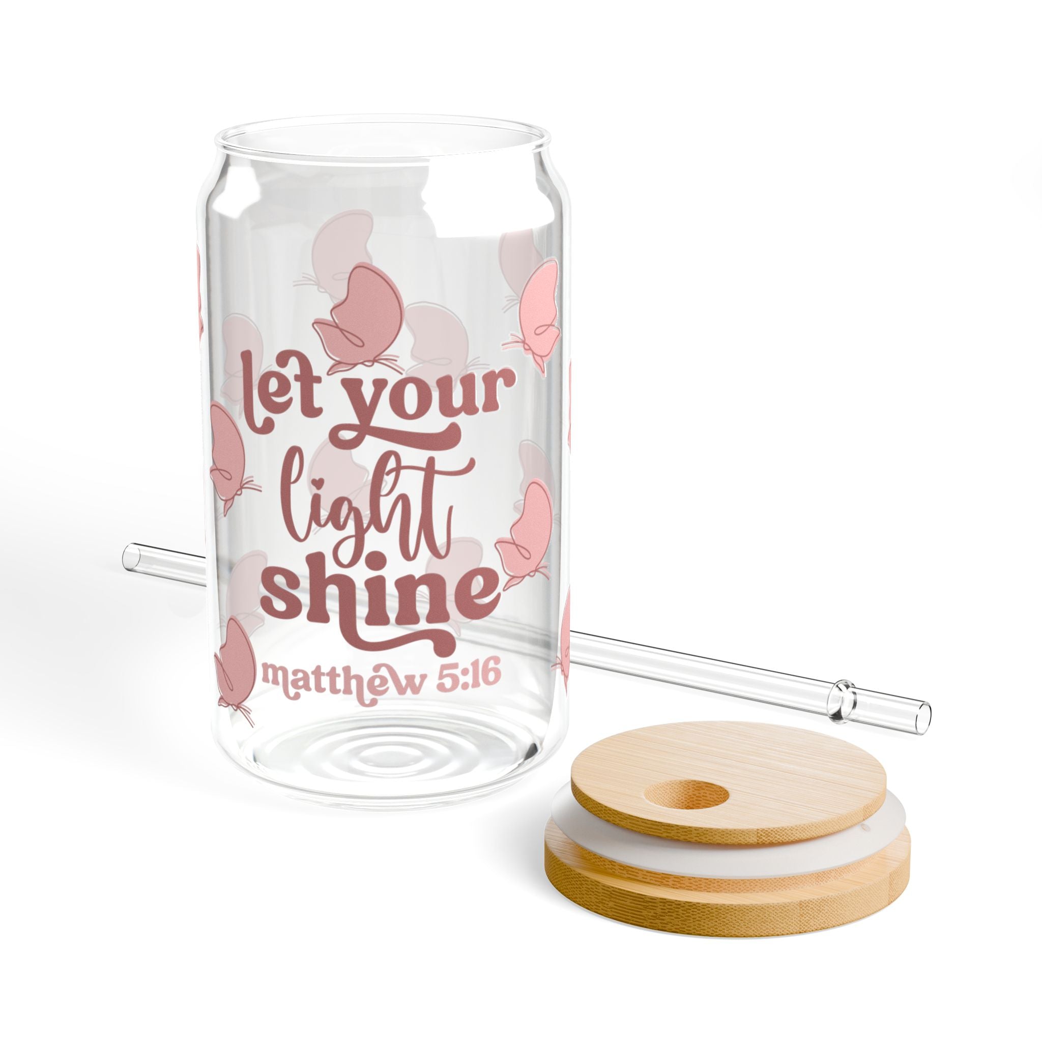Let Your Light Shine 16oz Glass Can