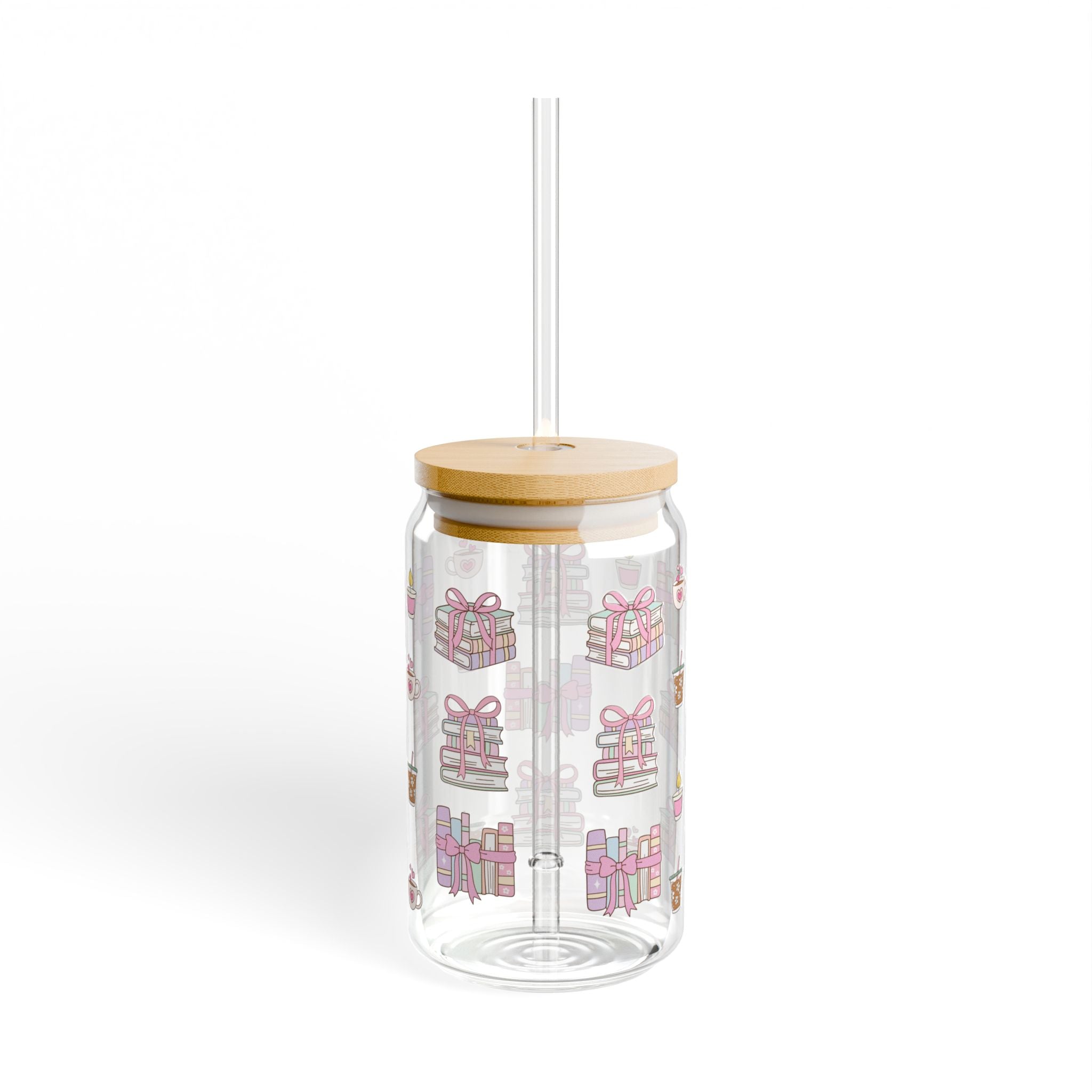 Cute Books 16oz Glass Can