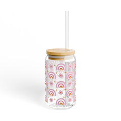 Boho Rainbows 16oz Glass Can