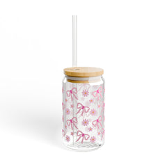 Coquette Bows 16oz Glass Can