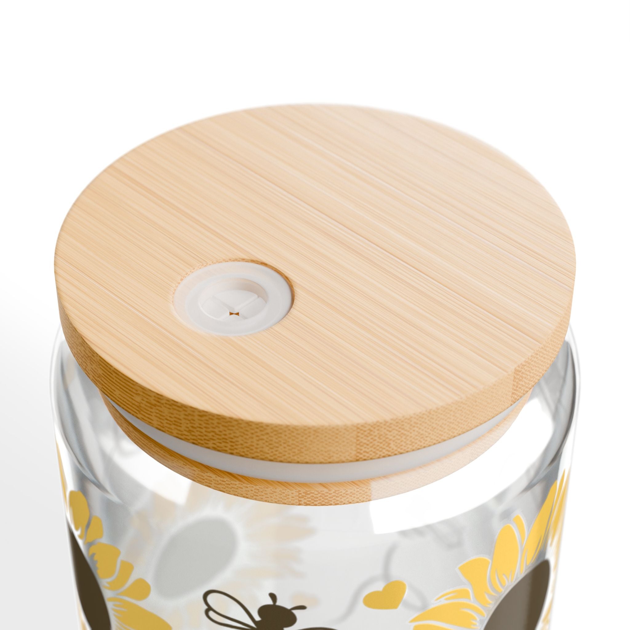 Sunflowers & Bees 16oz Glass Can