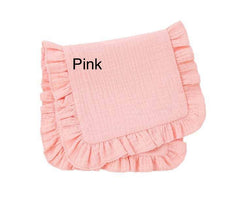 Monogrammed Muslin Ruffle Burp