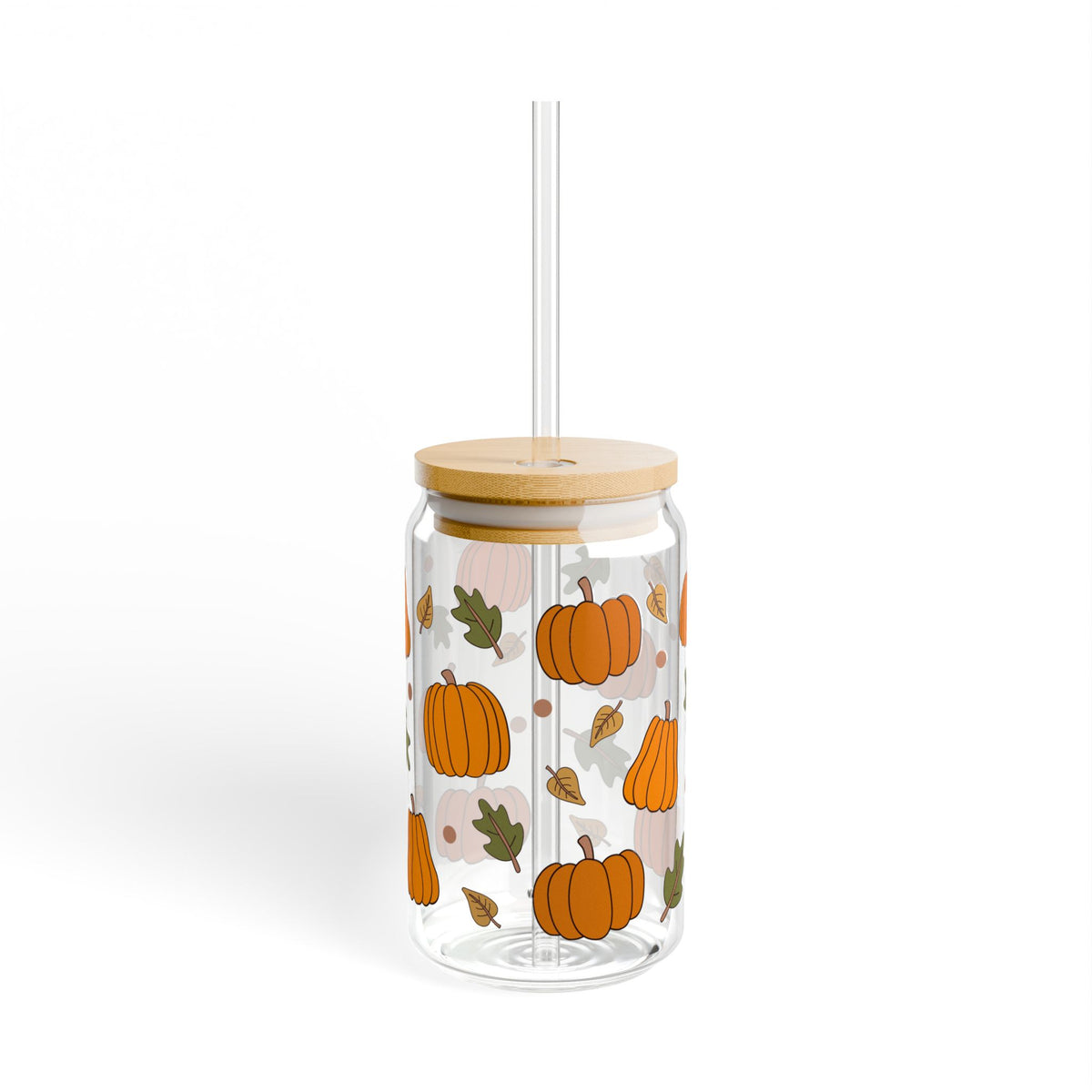 Fall Pumpkin 16oz Glass Can