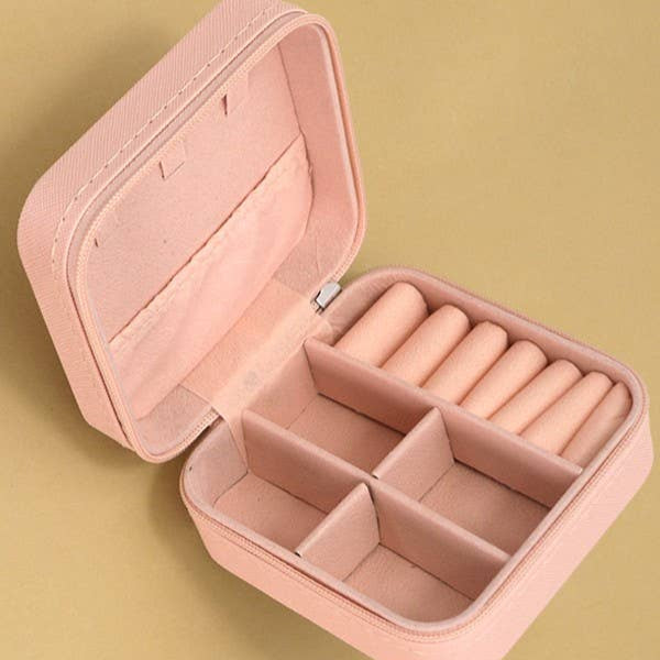 Pink Travel Jewelry Organizer
