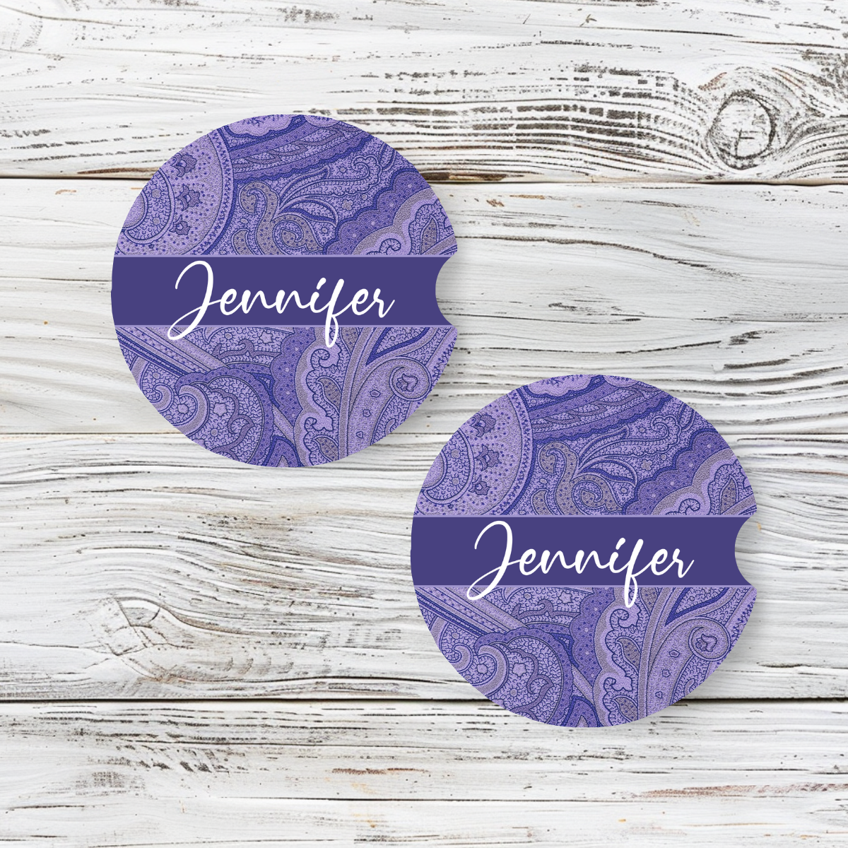 Personalized Car Coaster - Jennifer (Set of 2)