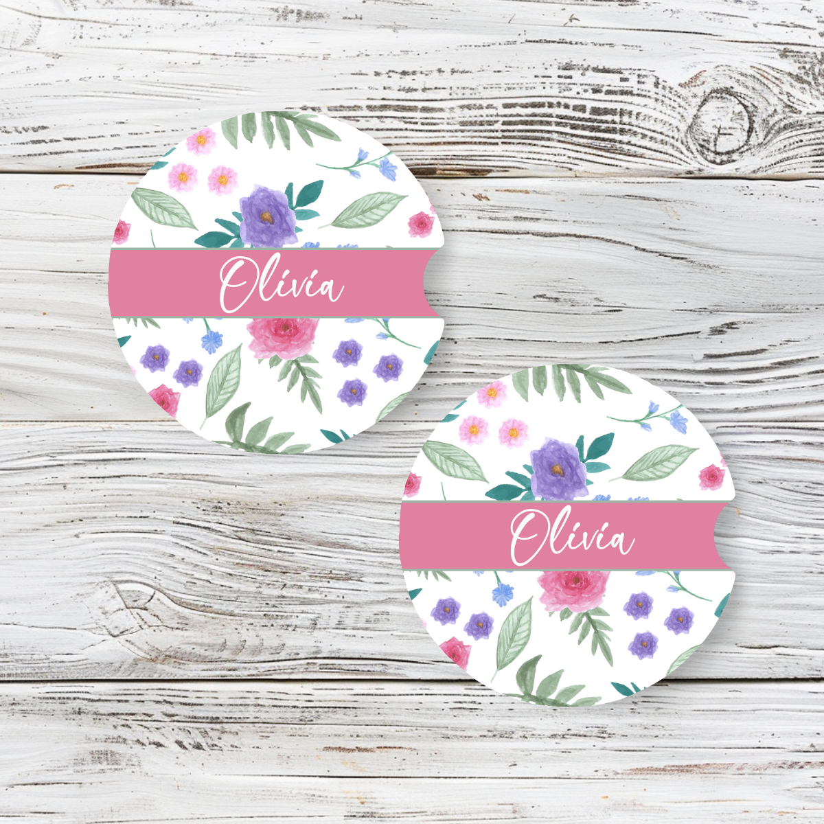 Personalized Car Coaster - Olivia (Set of 2)
