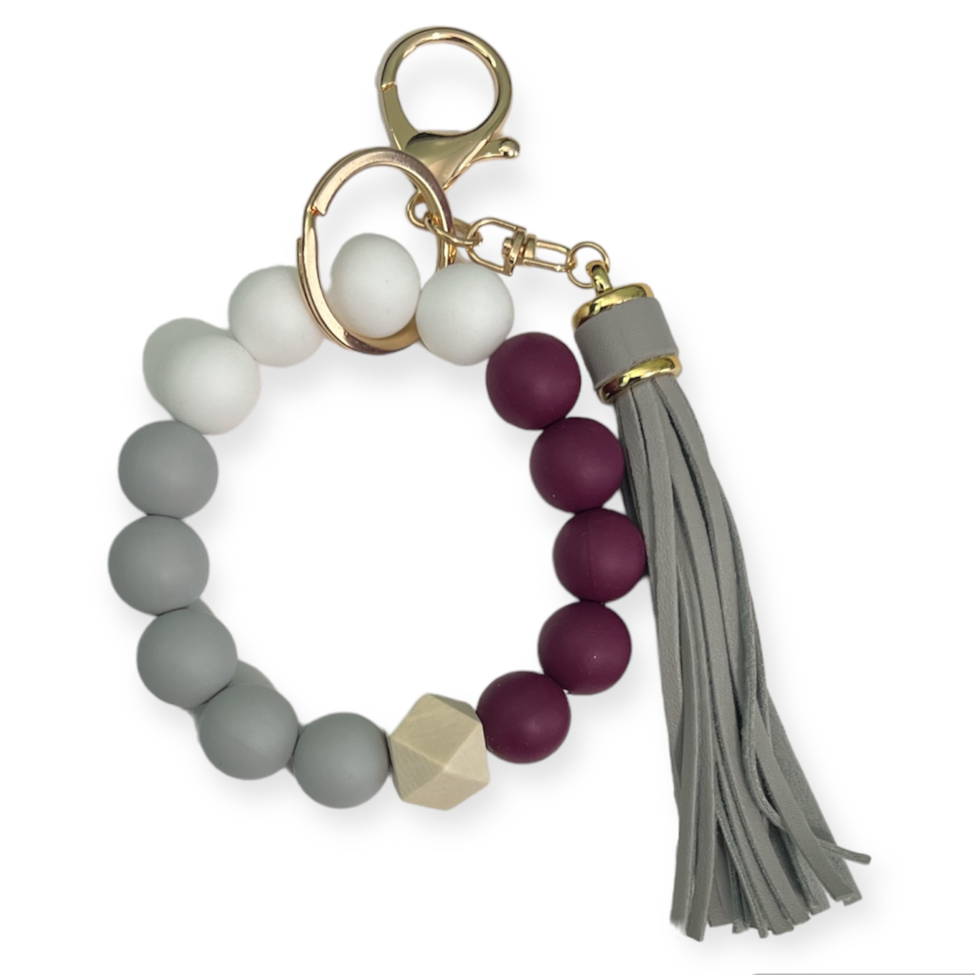 Wristlet Keychain | Game Day | Maroon & Gray