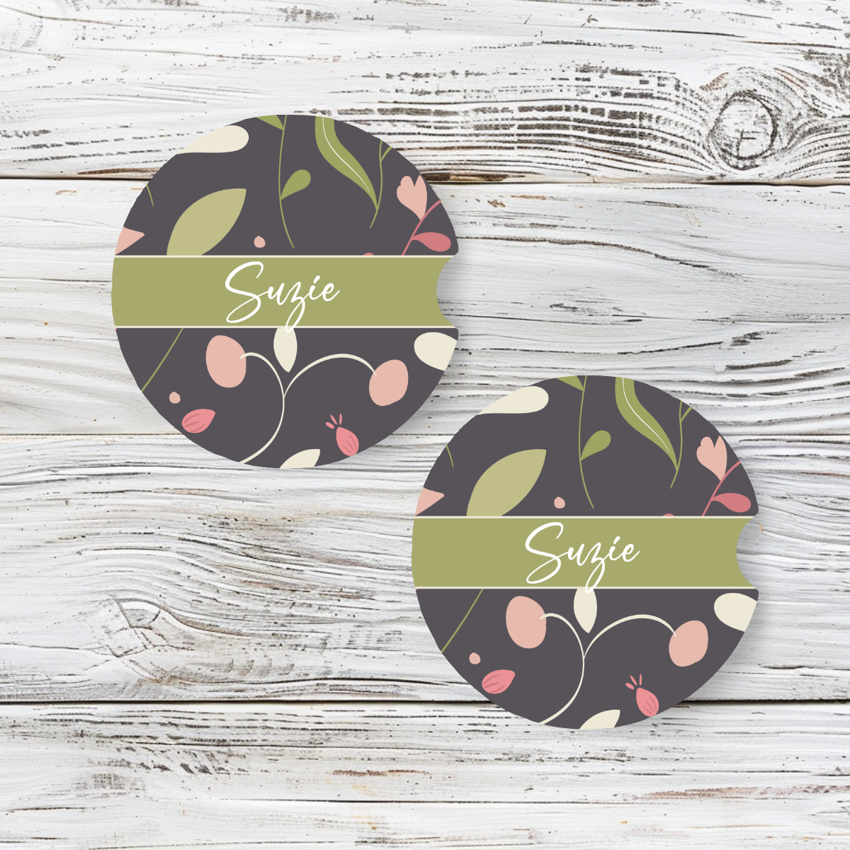 Personalized Car Coaster - Suzie (Set of 2)