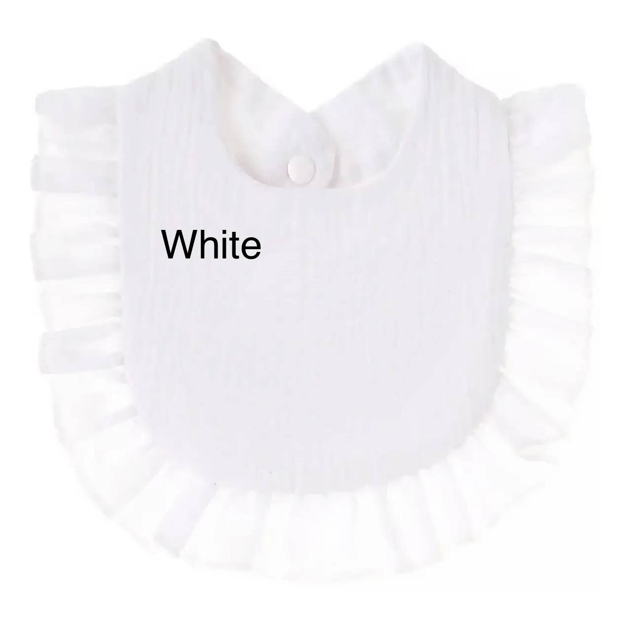 Monogrammed Muslin Ruffle Baby Bib