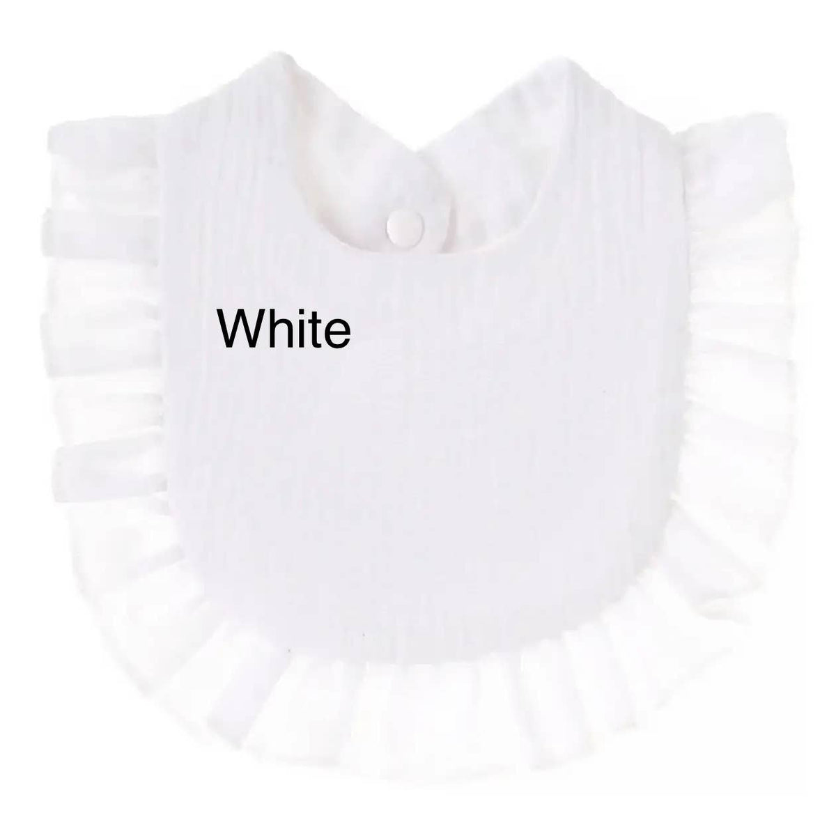 Monogrammed Muslin Ruffle Baby Bib