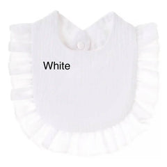 Monogrammed Muslin Ruffle Baby Bib