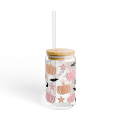 Boho Halloween 16oz Glass Can