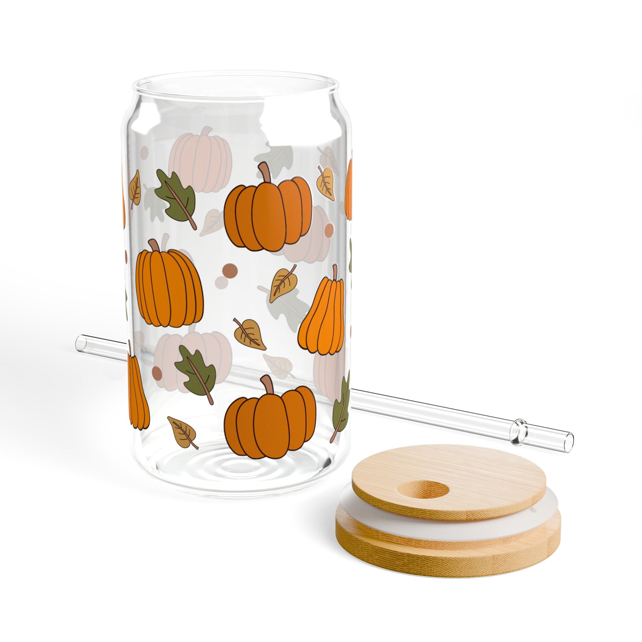 Fall Pumpkin 16oz Glass Can