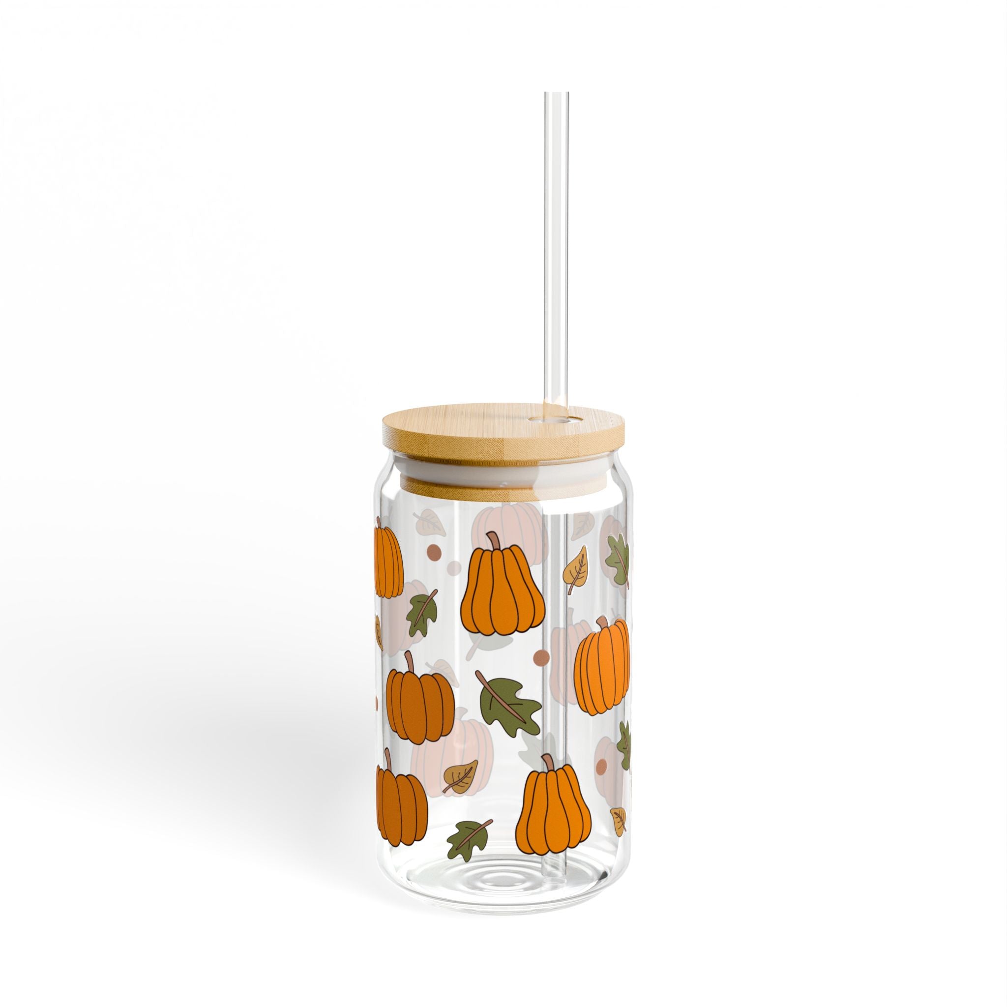 Fall Pumpkin 16oz Glass Can
