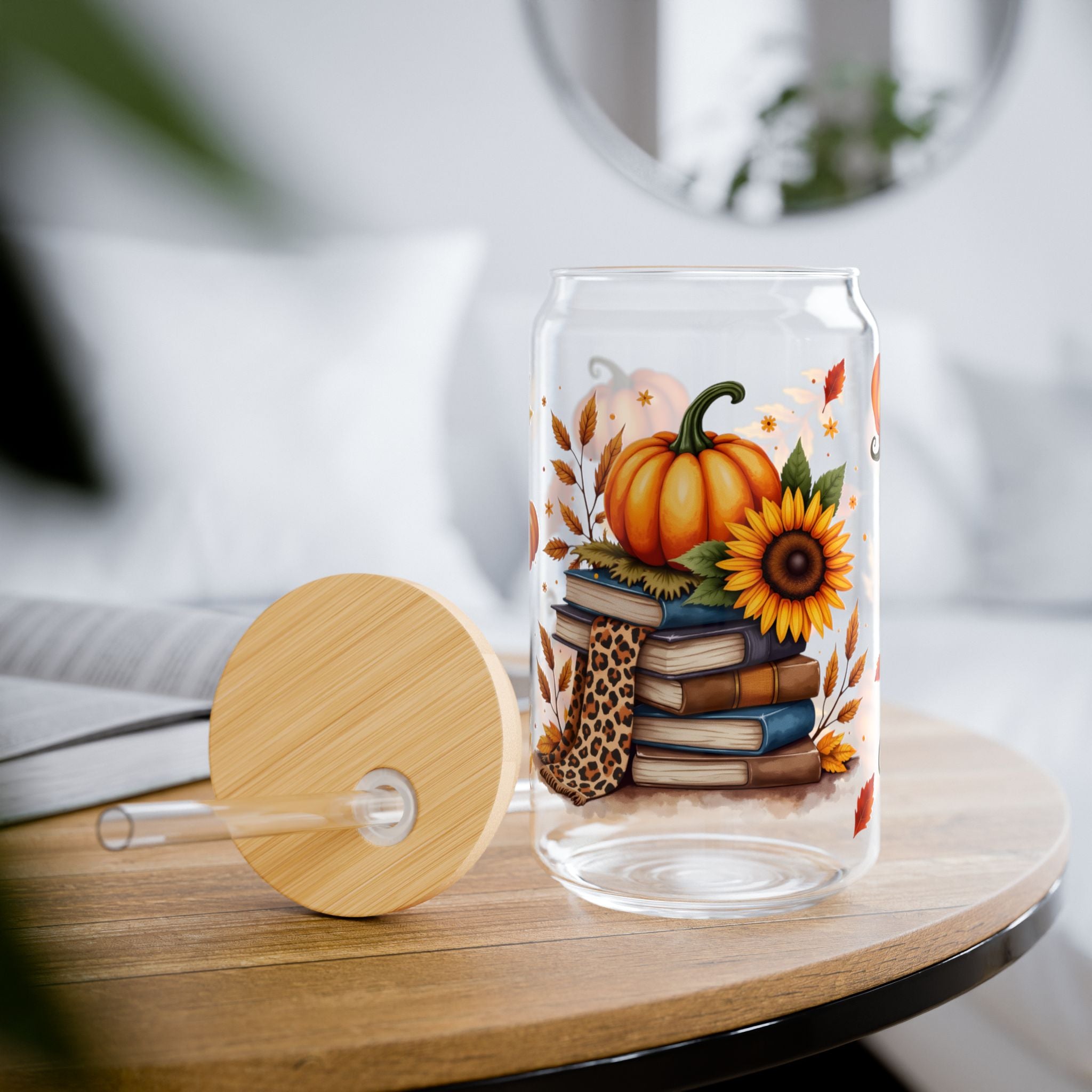 Bookish Fall 16oz Glass Can