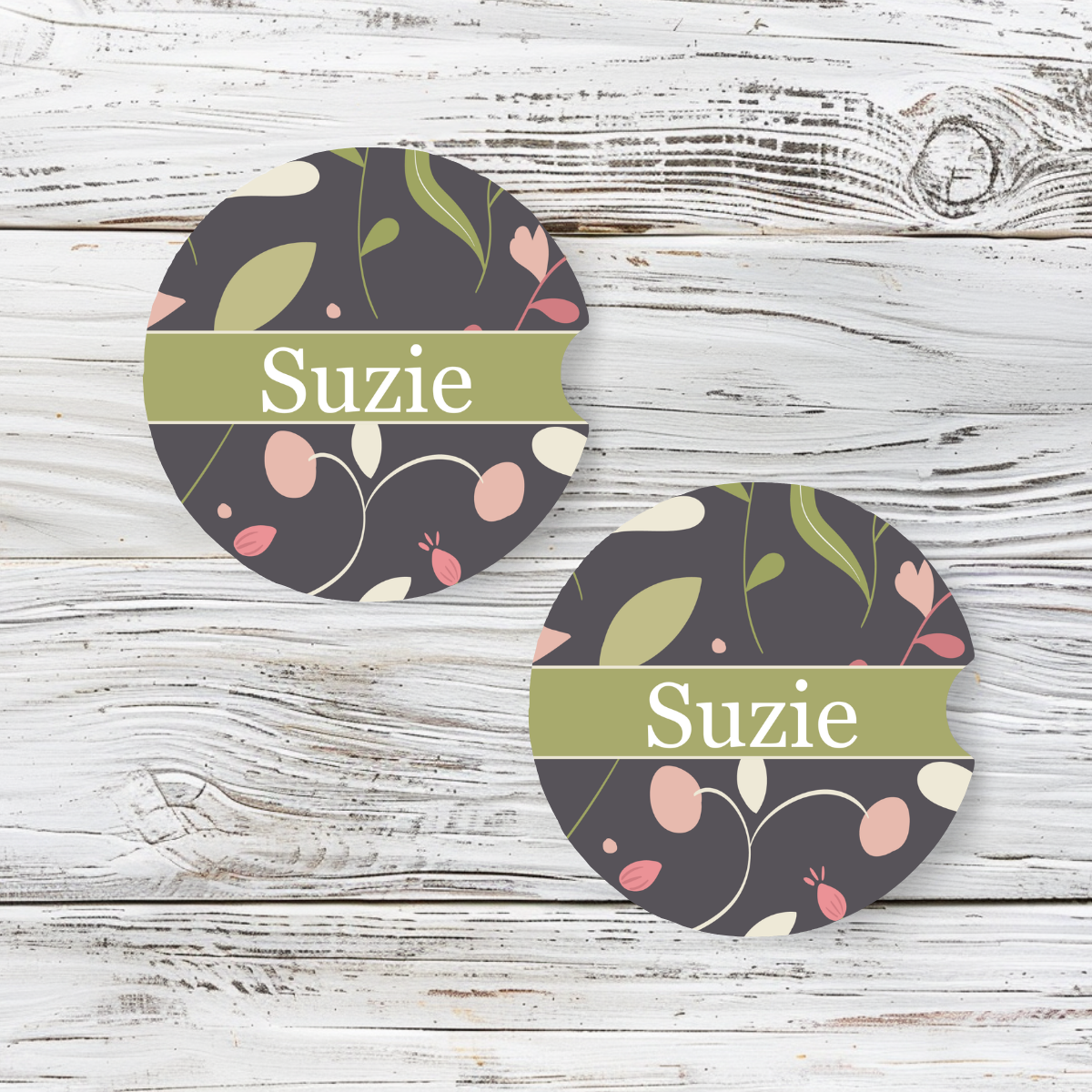 Personalized Car Coaster - Suzie (Set of 2)