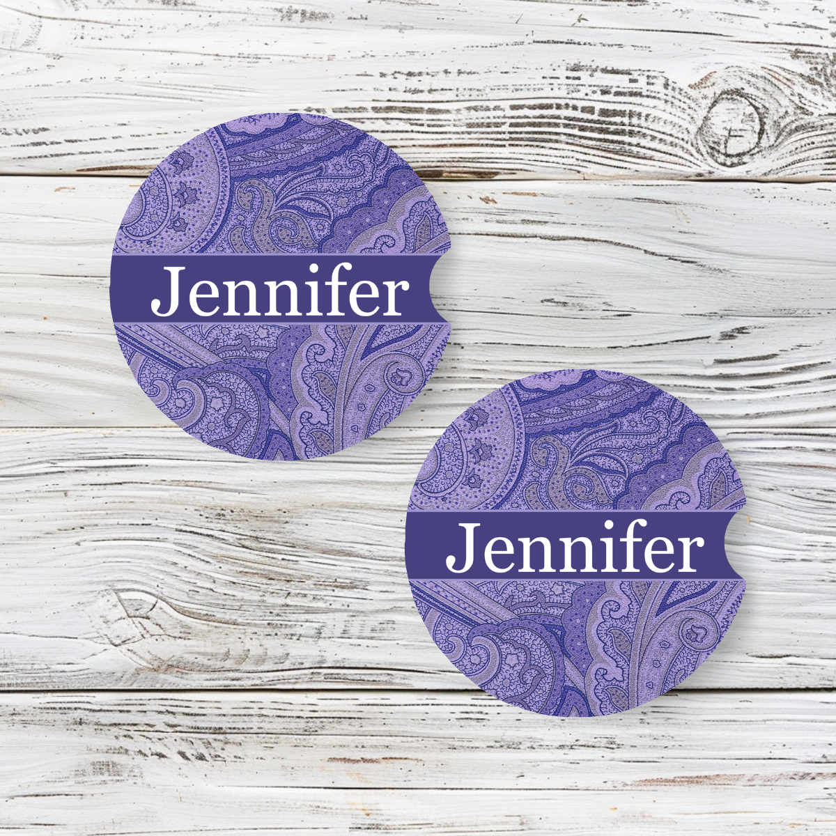 Personalized Car Coaster - Jennifer (Set of 2)
