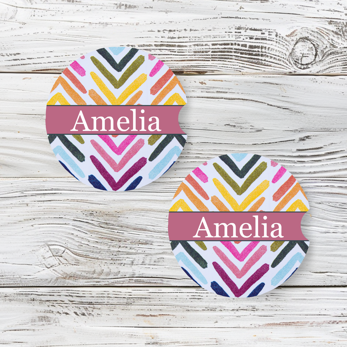 Personalized Car Coaster - Amelia (Set of 2)