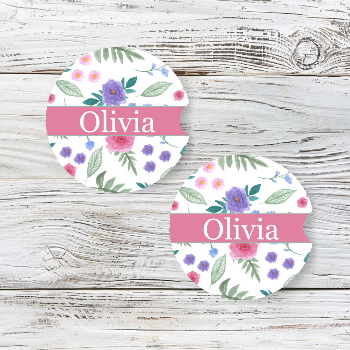 Personalized Car Coaster - Olivia (Set of 2)