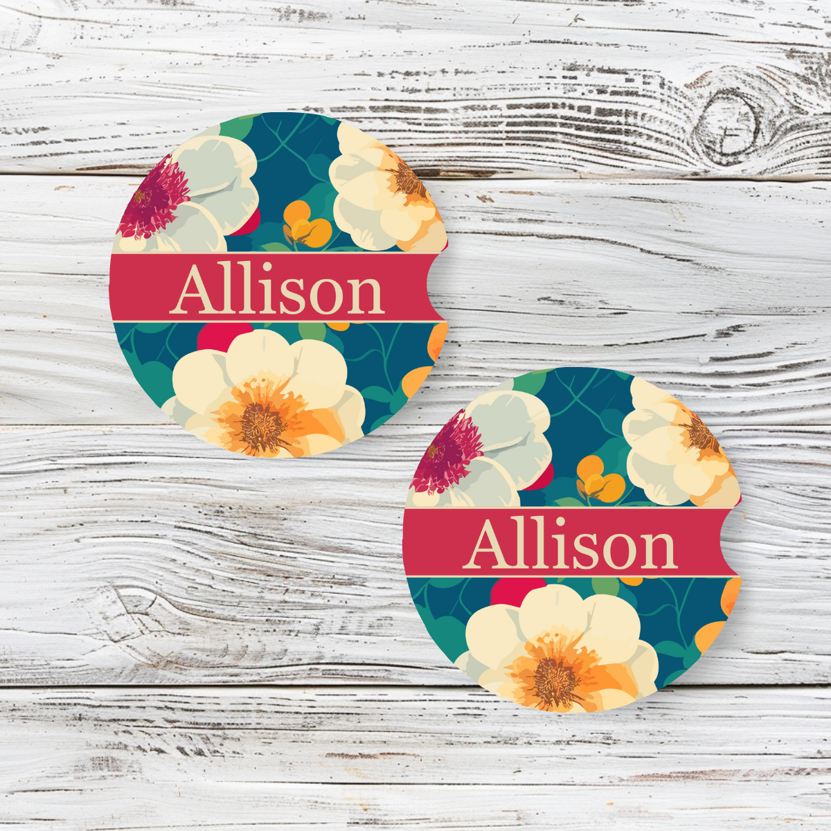 Personalized Car Coaster - Allison (Set of 2)