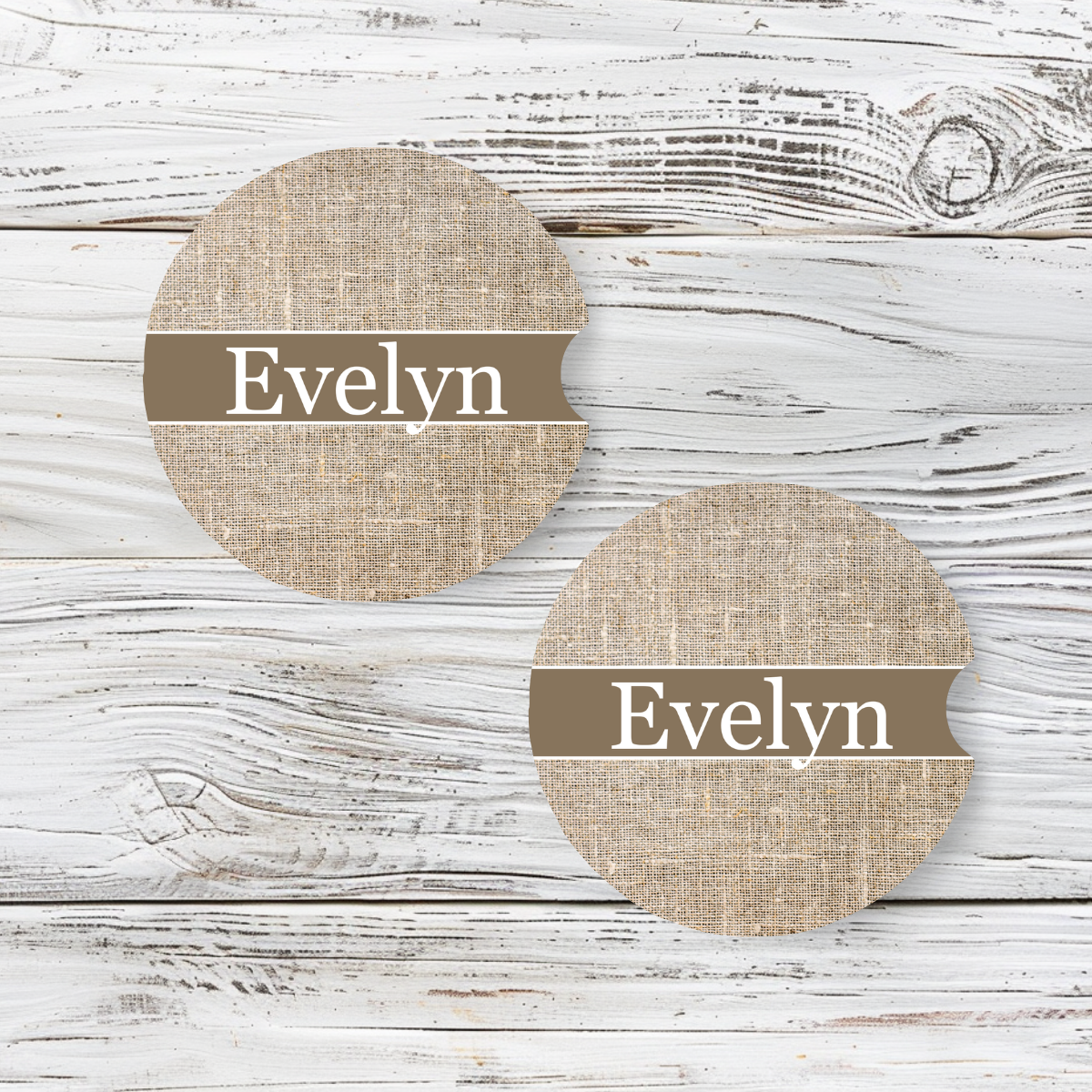 Personalized Car Coaster - Evelyn (Set of 2)