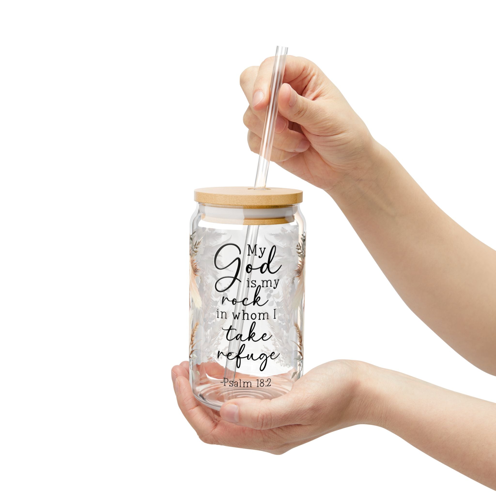 God Is My Rock 16oz Glass Can