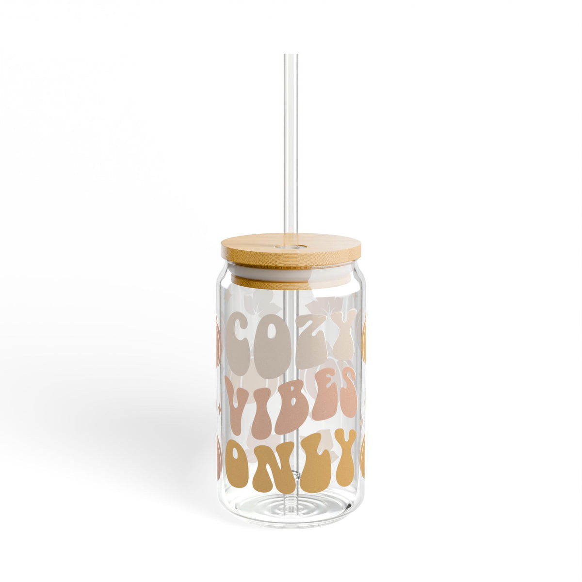 Cozy Vibes Only Fall 16oz Glass Can
