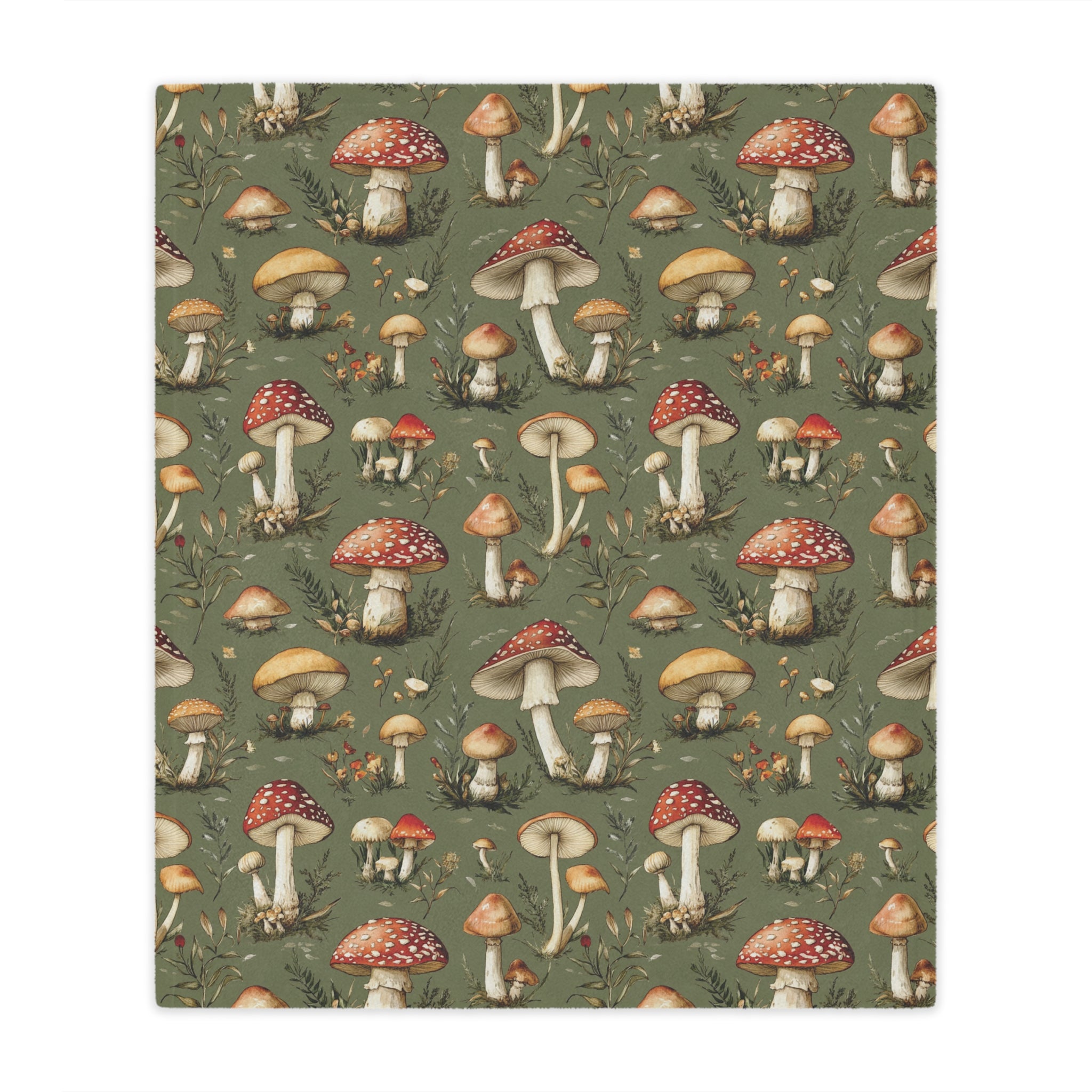 Whimsical Mushroom Minky Blanket