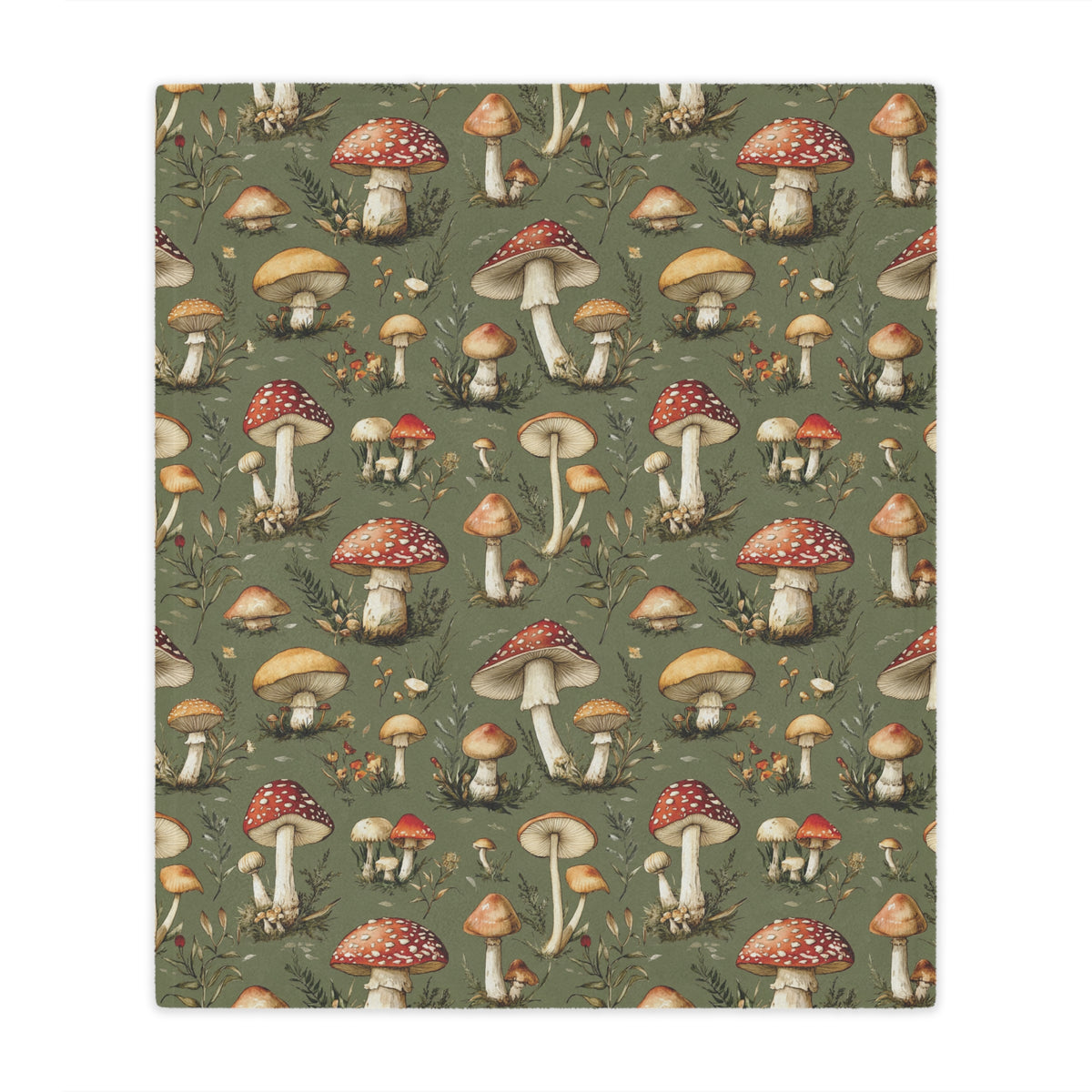 Whimsical Mushroom Minky Blanket