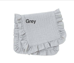 Monogrammed Muslin Ruffle Burp