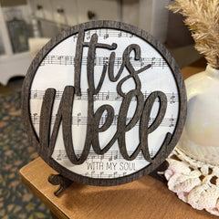 It Is Well With My Soul Lyric Wood Sign | Ebony