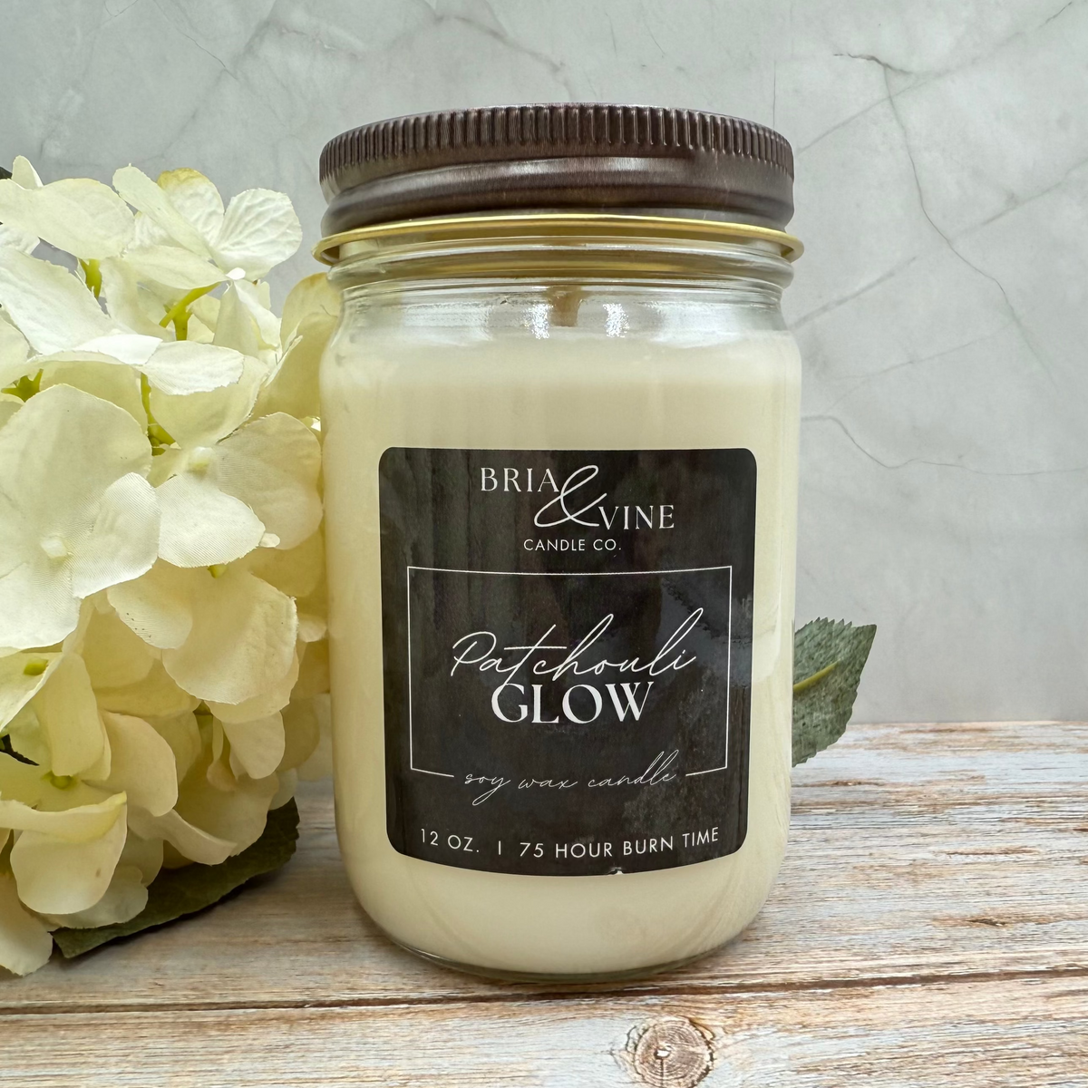 Patchouli Glow 12oz Mason Jar Candle