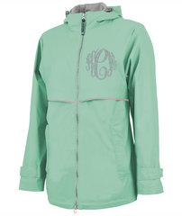 Monogrammed Ladies Rain Jacket - Mint