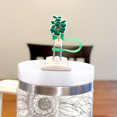 Straw Topper 3 pack | Leafy Potted Plants