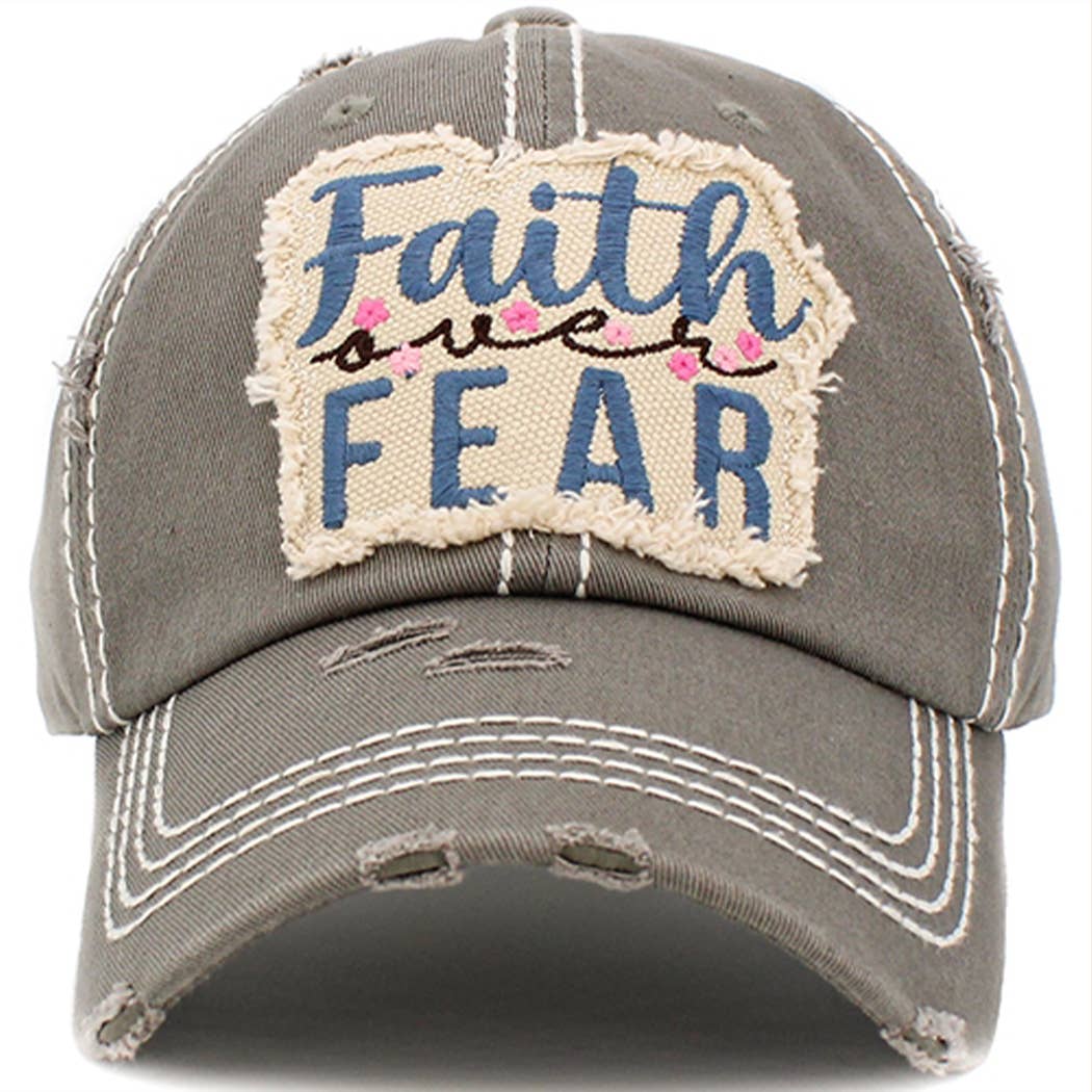 Faith Over Fear Vintage Washed Baseball Hat
