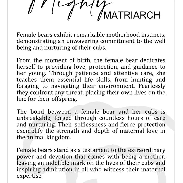 Story Ornament - Bears - the Mighty Matriarch