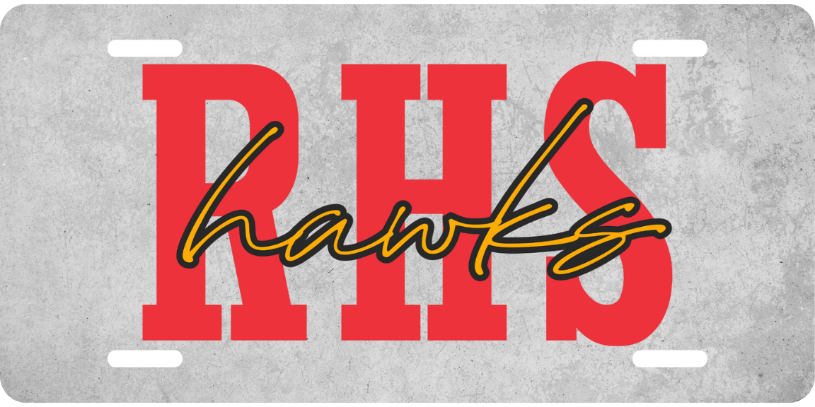 School Spirit License Plate - Rossview High School Hawks