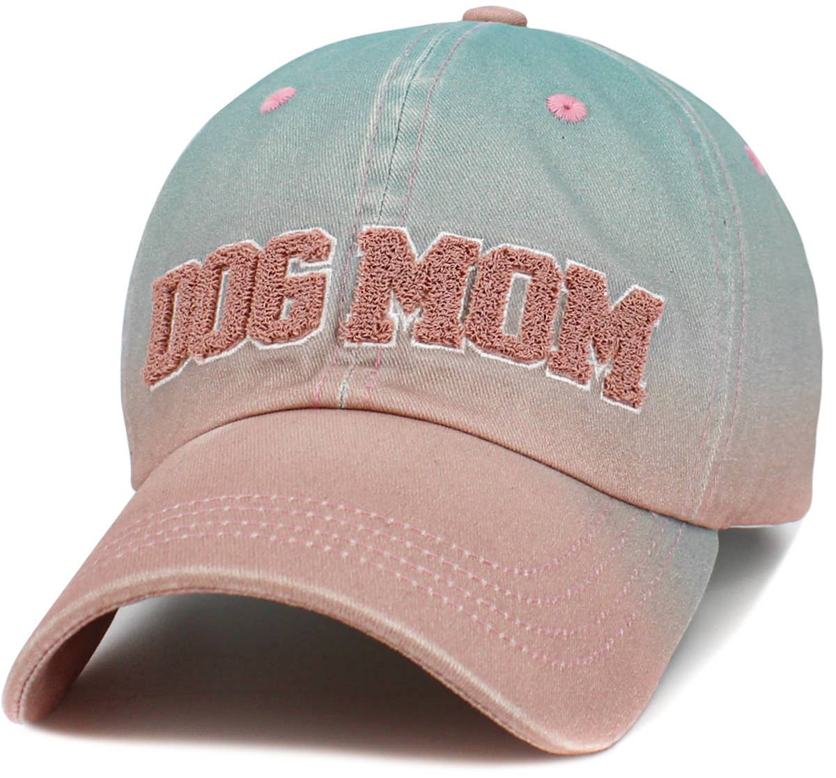 Dog Mom Ombre Color Vintage Washed Baseball Hat