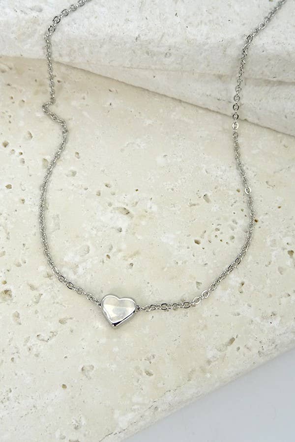 Mini Heart Necklace - Silver