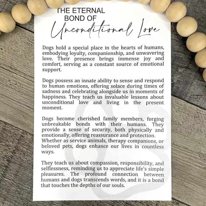 Story Ornament - Dog - Unconditional Love