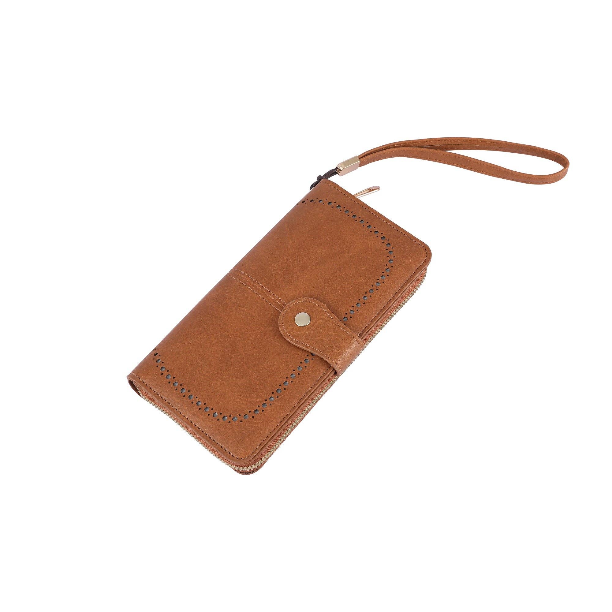 Leather Laser Cut Out Detail Wallet