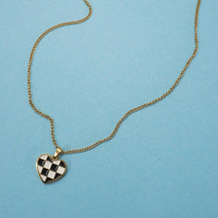 Checker Heart Necklace