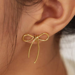 Gold Bow Earrings