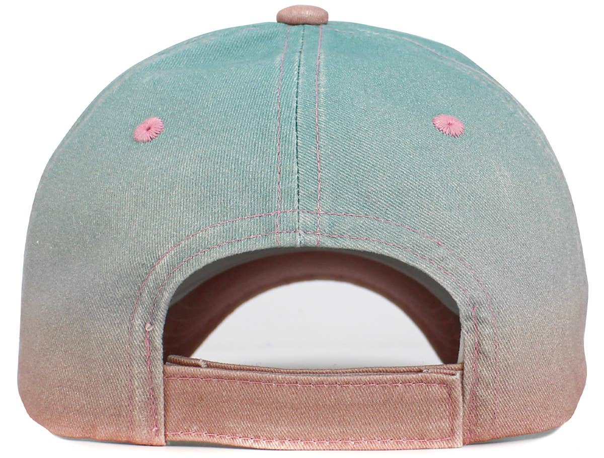 Dog Mom Ombre Color Vintage Washed Baseball Hat
